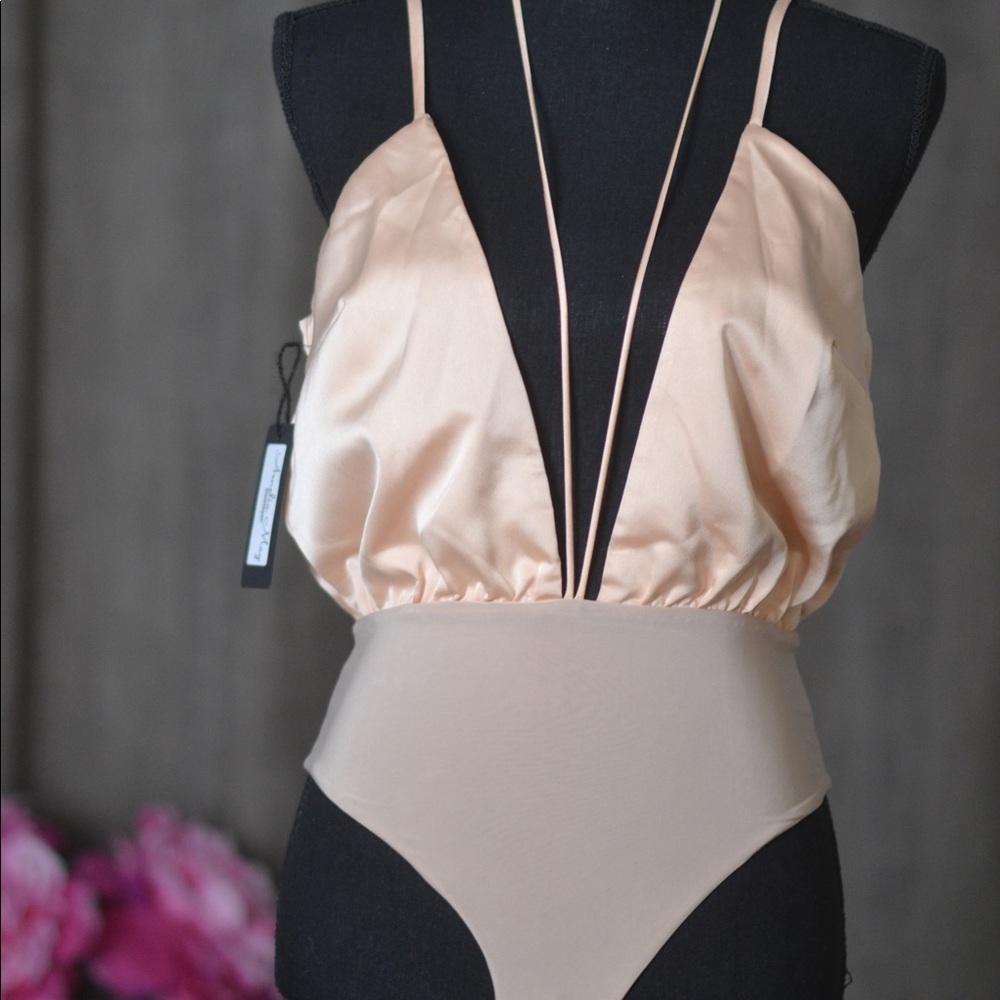 Blush Satin Bodysuit